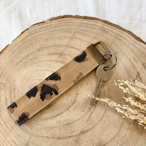 Porte Clés Frida Léopard Marron 