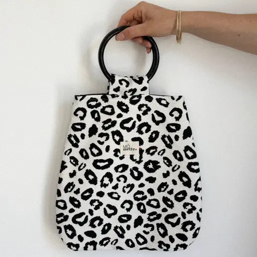 Sac Mona Léopard N&B