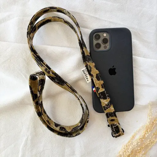 Cordon Téléphone Frida Léopard Brillant